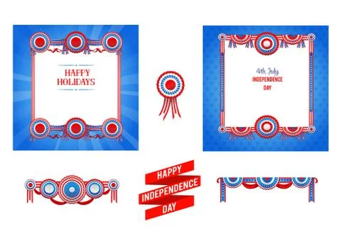 Independence day design set Stock Illustration