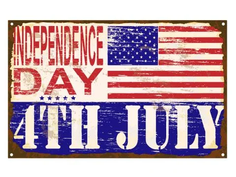 Independence day enamel sign [converted] Stock Illustration