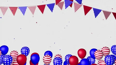 Independence Day Frame with balloons and garlands Stock Footage 244389952