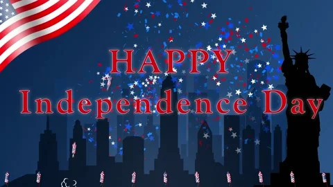 Independence day greeting card Stock Footage 156307646