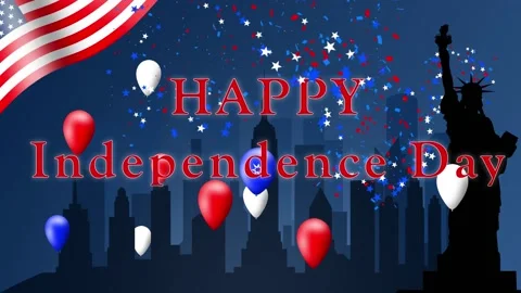 Independence day greeting card Stock Footage 156307658