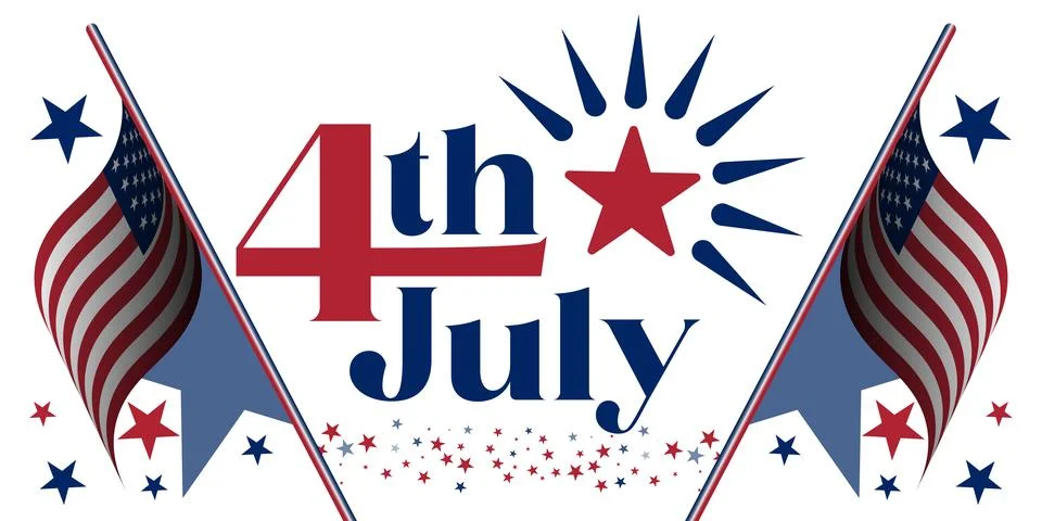 Independence day greeting vector post design. Happy USA 4th of July Stock Illustration