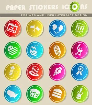 Independence day icon set Stock Illustration