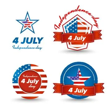 Independence day icons set Stock Illustration