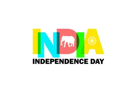 Independence Day of India. Beautiful creative text on a white background. Stock Illustration