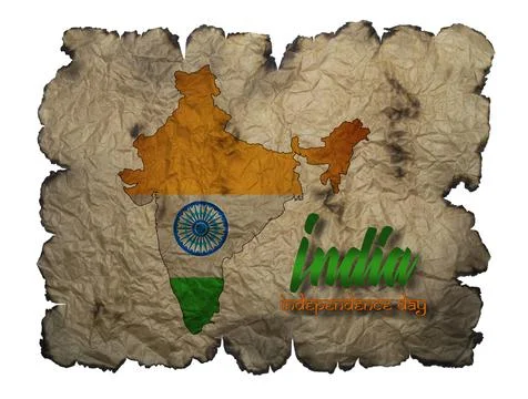 Independence Day India. India map in national flag colors. Stock Illustration