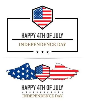 Independence day labels, vector illustration on a white background Stock Illustration