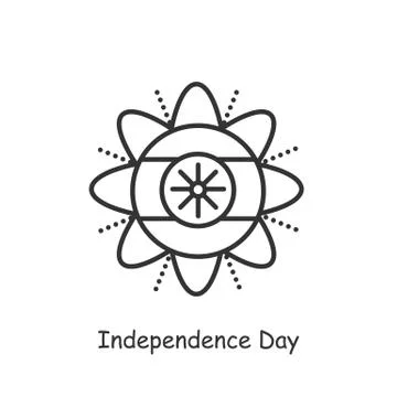 Independence day line icon. Editable illustration 스톡 일러스트