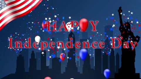 Independence day looped background Stock Footage 156225543