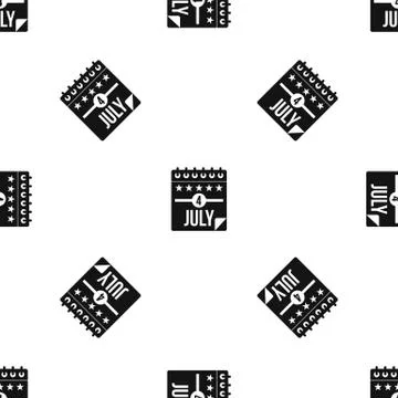Independence day pattern seamless black Illustrazione stock