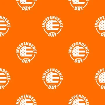 Independence day pattern vector orange Illustrazione stock