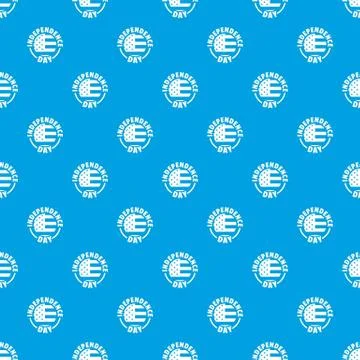 Independence day pattern vector seamless blue Illustrazione stock