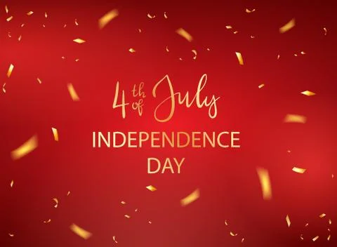 Independence Day Red Background with Confetti Illustrazione stock
