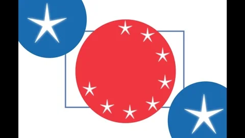 Independence Day round frame with copy space.animation with stars 스톡 동영상 331308260