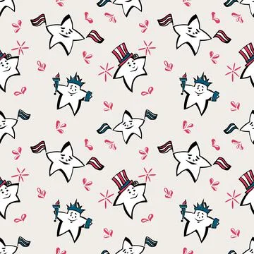 Independence Day seamless pattern Stock Illustration