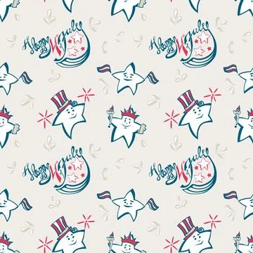 Independence Day seamless pattern Stock Illustration