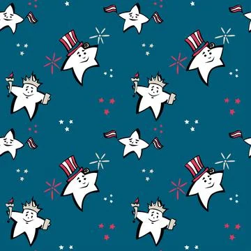 Independence Day seamless pattern Stock Illustration