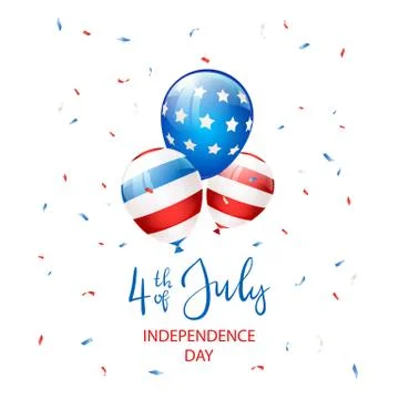 Independence Day Three Balloons Illustrazione stock