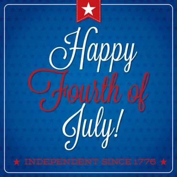 Independence Day typographic card in vector format. Stock Illustration