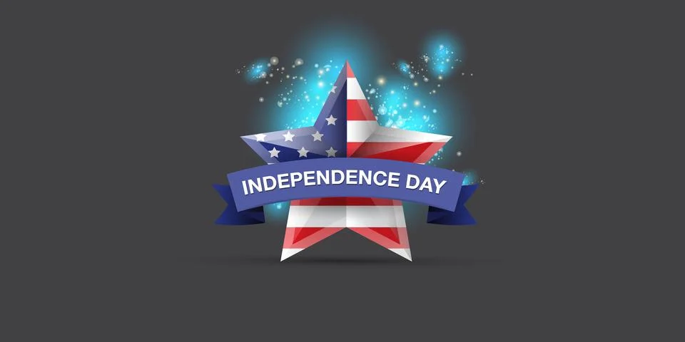 Independence Day USA Banner, background and Greeting Card with Star with usa 스톡 일러스트