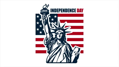 Independence day usa flag Statue Liberty Video stock 337253118