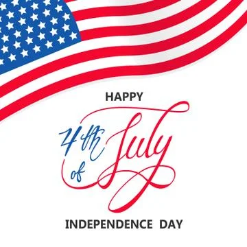Independence day with USA flag vector on white background or banner graphic 库存插图