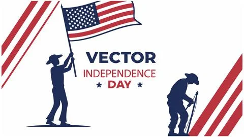 Independence day vector design with american flag and patriotic theme for july f Stock Illustration