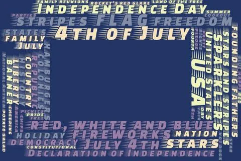 Independence Day word cloud frame Stock Illustration