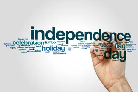 Independence day word cloud Foto stock