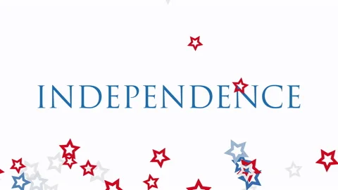 Independence with fly red and white stars Stock Footage 167438806