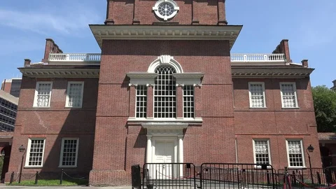 Independence Hall at 12 noon (audio), Philadelphia, Pennsylvania, USA. Stock Footage