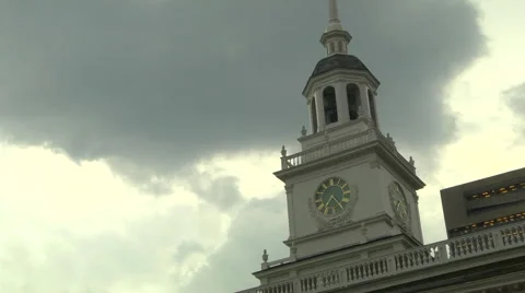 Independence hall clouds Video stock 53463122