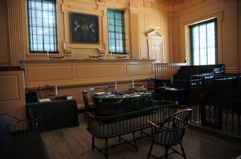 Independence hall inside Stock Photos