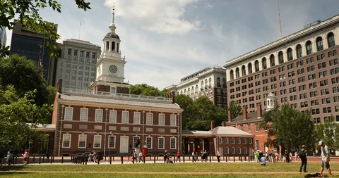 Independence Hall in Philadelphia Pennsylvania USA Stock Footage