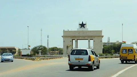 Independence Memorial Arch at Independence Square in the center of Accra Video stock 157626147