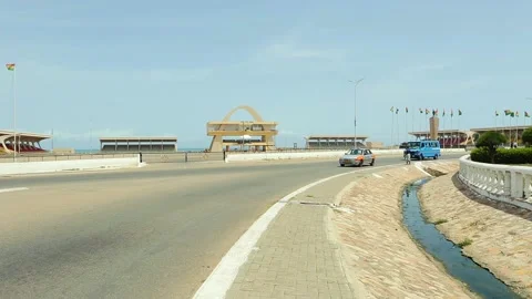 Independence Memorial Arch at Independence Square in the center of Accra Video stock 157626159