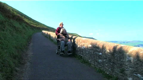 Independence with mobility aids Stock Footage 263471