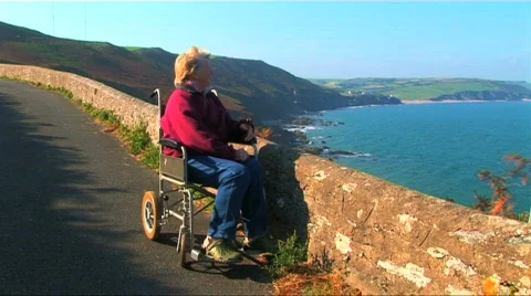Independence with mobility aids Stock Footage 263475