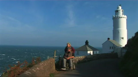 Independence with mobility aids Stock Footage 263485