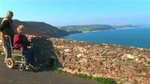 Independence with mobility aids Stock Footage 263494