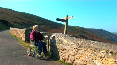 Independence with mobility aids Stock Footage 264536