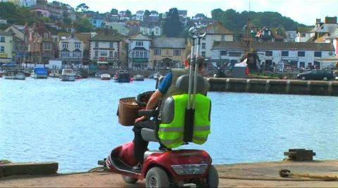 Independence with mobility aids Stock Footage 264654