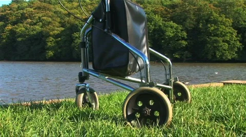Independence with mobility aids Stock Footage 264993