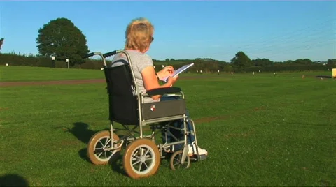 Independence with mobility aids Stock Footage 265717