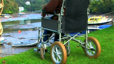 Independence with mobility aids Stock Footage 266254