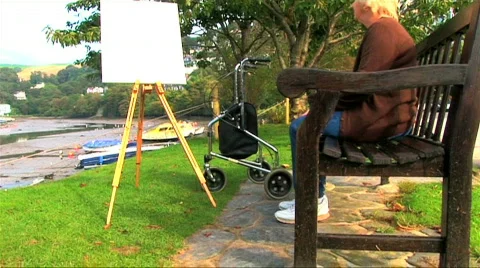 Independence with mobility aids Stock Footage 266276