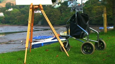 Independence with mobility aids Stock Footage 266660