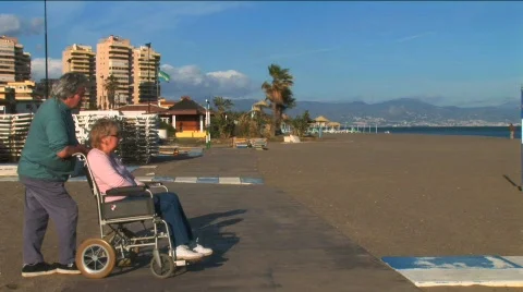 Independence with mobility aids Stock Footage 314967