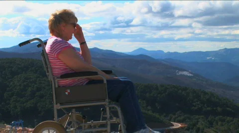 Independence with mobility aids Stock Footage 315244