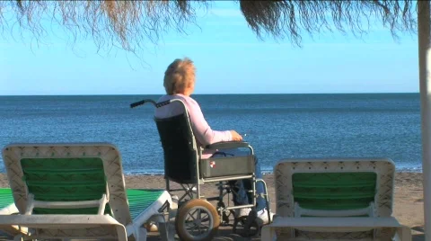 Independence with mobility aids Stock Footage 316067